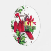 レトロヴィンテージクリスマスメールボックスの休日オーナメント メタルオーナメント (正面左)