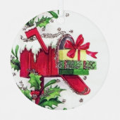 レトロヴィンテージクリスマスメールボックスの休日オーナメント メタルオーナメント (正面)