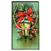 レトロヴィンテージクリスマスラップホリデーパーティバッグ スモールペーパーバッグ (裏面)