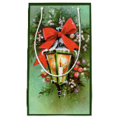 レトロヴィンテージクリスマスラップホリデーパーティバッグ スモールペーパーバッグ (正面)