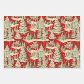 レトロヴィンテージクリスマスランドスケープ ラッピングペーパーシート (正面)