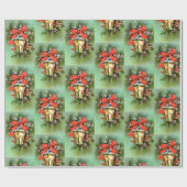 レトロヴィンテージクリスマスランプのパターンパーティーラップ ラッピングペーパー (フラット)