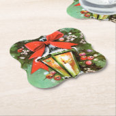 レトロヴィンテージクリスマスランプホリデイ ペーパーコースター (アングル)