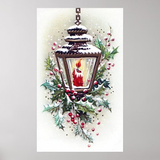 レトロヴィンテージクリスマスランプホリデーポスター ポスター (正面)