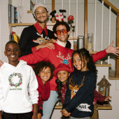 レトロヴィンテージクリスマスリースファミリー名カスタム