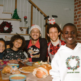 レトロヴィンテージクリスマスリースファミリー名カスタム