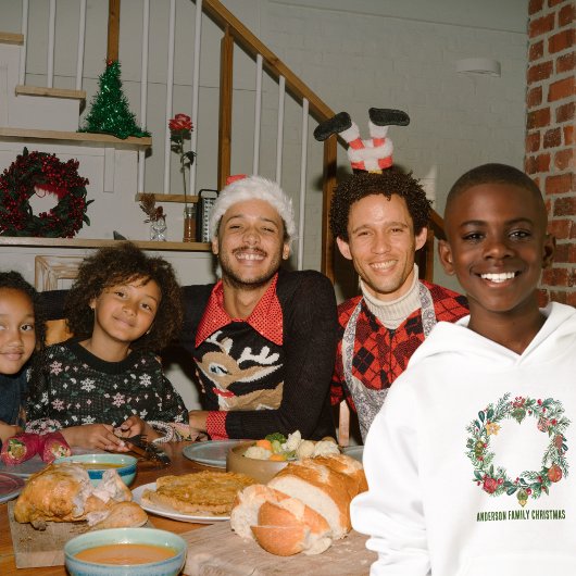 レトロヴィンテージクリスマスリースファミリー名カスタム