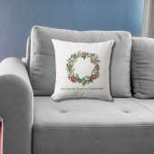 レトロヴィンテージクリスマスリースファミリー名カスタム クッション