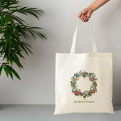 レトロヴィンテージクリスマスリース&オーナメントカスタム トートバッグ