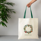 レトロヴィンテージクリスマスリース&オーナメントカスタム トートバッグ