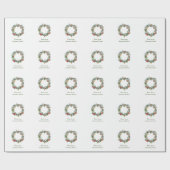 レトロヴィンテージクリスマスリース&オーナメントカスタム ラッピングペーパー (フラット)