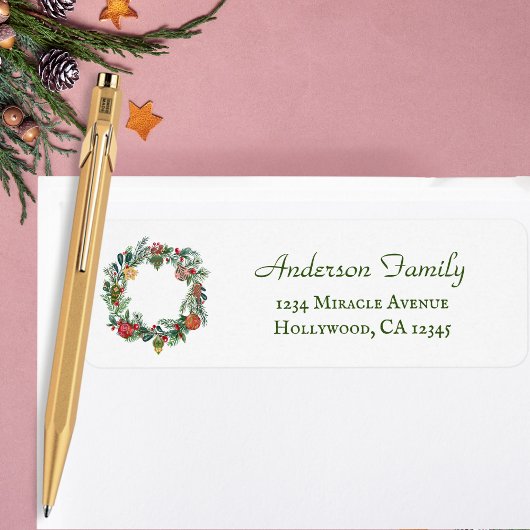 レトロヴィンテージクリスマスリース&オーナメントカスタム ラベル