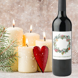 レトロヴィンテージクリスマスリース&オーナメントカスタム ワインラベル