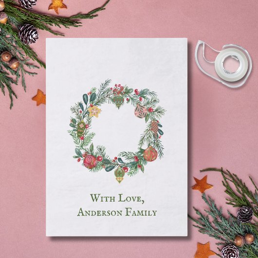 レトロヴィンテージクリスマスリース&オーナメントカスタム 薄葉紙