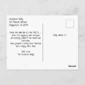 レトロヴィンテージクリスマスリース&オーナメント おもしろい ポストカード (裏面)