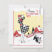 レトロヴィンテージクリスマスレディにメッシーカードを追加 シーズンカード (正面)