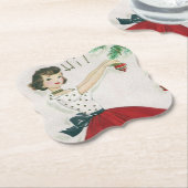 レトロヴィンテージクリスマスレディパーティーコースター ペーパーコースター (アングル)