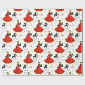 レトロヴィンテージクリスマスレディパーティーラップ ラッピングペーパー (フラット)
