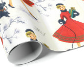 レトロヴィンテージクリスマスレディパーティーラップ ラッピングペーパー (ロールコーナー)