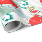 レトロヴィンテージクリスマスレディパーティーラップ ラッピングペーパー (ロールコーナー)