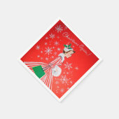 レトロヴィンテージクリスマスレディパーティー スタンダードカクテルナプキン (角)