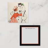 レトロヴィンテージクリスマスレディースクエアビジネスカード スクエア名刺 (正面/裏面)