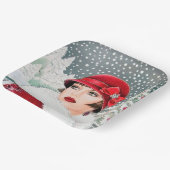 レトロヴィンテージクリスマスレディース ペーパープレート (傾斜あり)