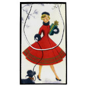 レトロヴィンテージクリスマスレディーパーティーバッグ スモールペーパーバッグ (裏面)