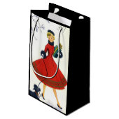 レトロヴィンテージクリスマスレディーパーティーバッグ スモールペーパーバッグ (裏面アングル)