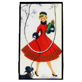 レトロヴィンテージクリスマスレディーパーティーバッグ スモールペーパーバッグ (正面)