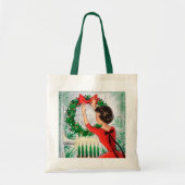 レトロヴィンテージクリスマスレディーホリデイ トートバッグ (正面)