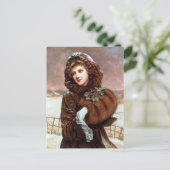 レトロヴィンテージクリスマスレディーホリデイ ポストカード (スタンド正面)