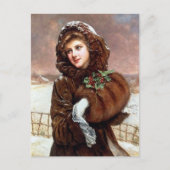 レトロヴィンテージクリスマスレディーホリデイ ポストカード (正面)