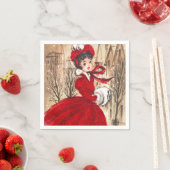 レトロヴィンテージクリスマスレディーホリデーパーティナプキンス スタンダードカクテルナプキン (インサイチュ)