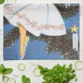 レトロヴィンテージクリスマスレディーホリデー キッチンタオル (折り畳み)