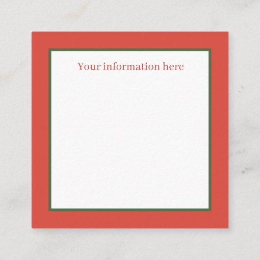 レトロヴィンテージクリスマスレディーホリデー スクエア名刺 (裏面)