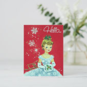 レトロヴィンテージクリスマスレディ追加メッセージカード シーズンカード (スタンド正面)