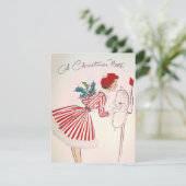 レトロヴィンテージクリスマスレディ追加メッセージカード シーズンカード (スタンド正面)