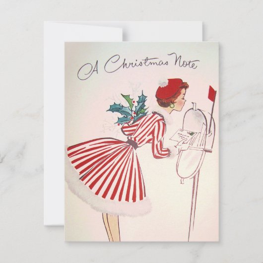 レトロヴィンテージクリスマスレディ追加メッセージカード シーズンカード (正面)