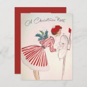 レトロヴィンテージクリスマスレディ追加メッセージカード シーズンカード (正面/裏面)
