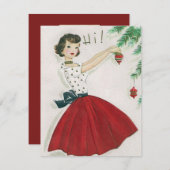 レトロヴィンテージクリスマスレディ追加メッセージカード シーズンカード (正面/裏面)