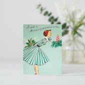 レトロヴィンテージクリスマスレディ追加メッセージカード シーズンカード (スタンド正面)