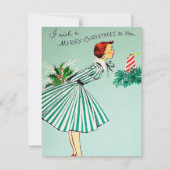 レトロヴィンテージクリスマスレディ追加メッセージカード シーズンカード (正面)