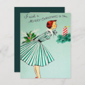 レトロヴィンテージクリスマスレディ追加メッセージカード シーズンカード (正面/裏面)