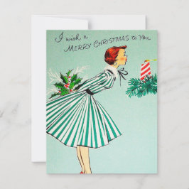 レトロヴィンテージクリスマスレディ追加メッセージカード シーズンカード