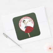 レトロヴィンテージクリスマスレディ追加メッセージシール スクエアシール (封筒)