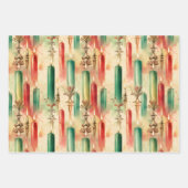 レトロヴィンテージクリスマス天使と花 ラッピングペーパーシート (正面2)