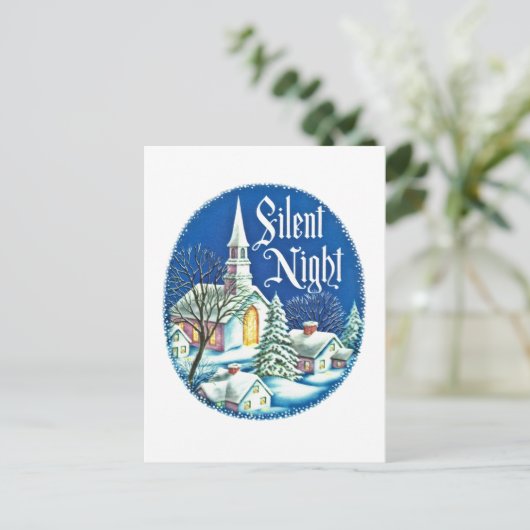 レトロヴィンテージクリスマス教会 シーズンポストカード (スタンド正面)