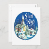 レトロヴィンテージクリスマス教会 シーズンポストカード (正面/裏面)