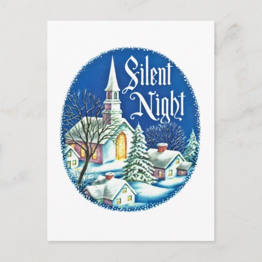 レトロヴィンテージクリスマス教会 シーズンポストカード (正面)